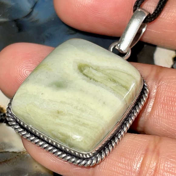 Green Larsonite Pendant 1 7/8” - Picture 13 of 17